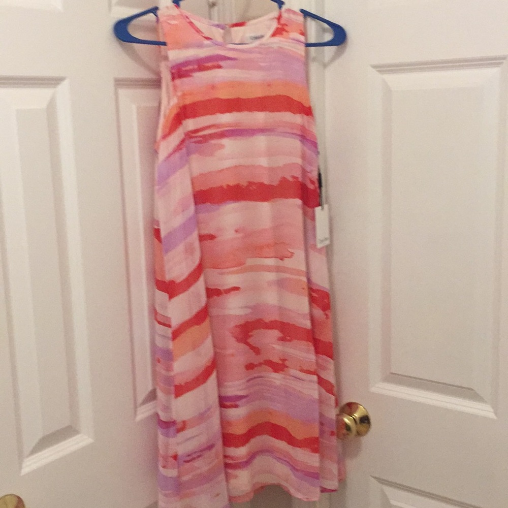 Flowey pink knee-length Calvin Klein dress